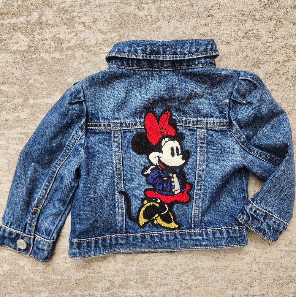 Gap‎ Disney Minnie Mouse Denim Jean Jacket Toddler Size 12-18m